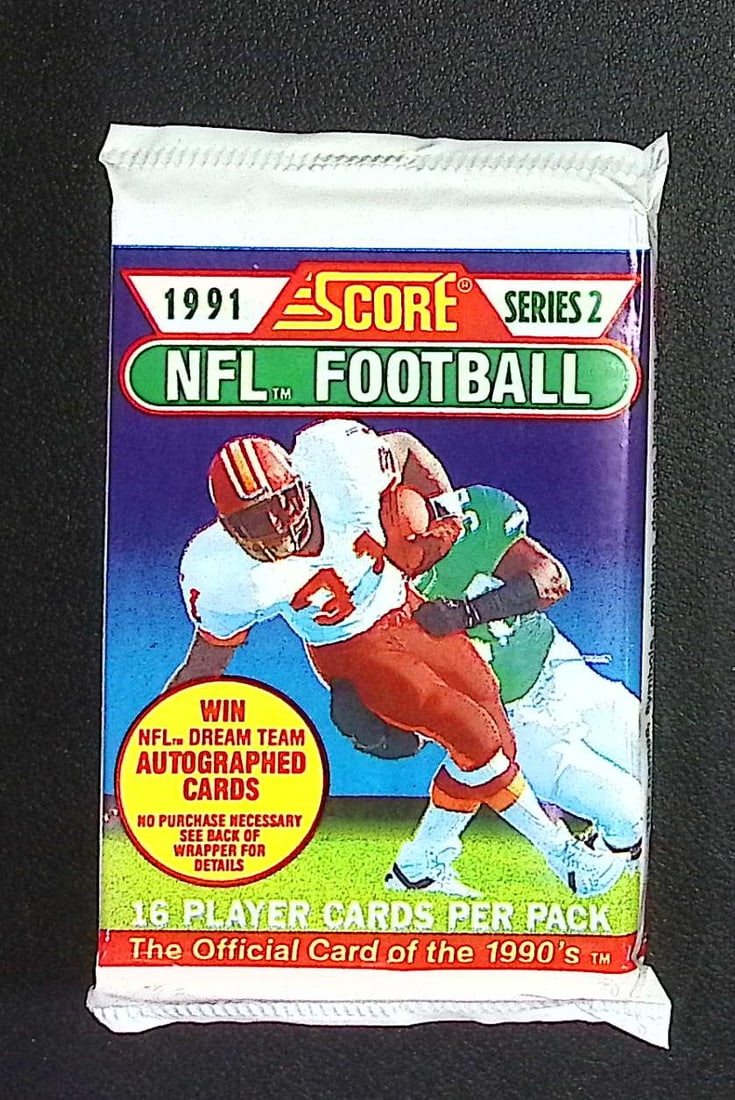 1991 Score Series 2 Vintage Football Card Retail Box Pack Sports Cards Brett Favre Rookie Card (1 of 1)