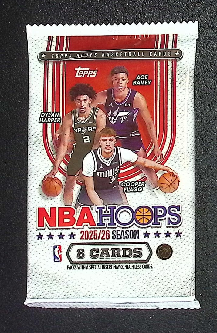 2025 Topps NBA Hoops Basketball BLASTER BOX PACK: Cooper Flagg & Kon Kneuppel Rookie Cards (1 of 1)