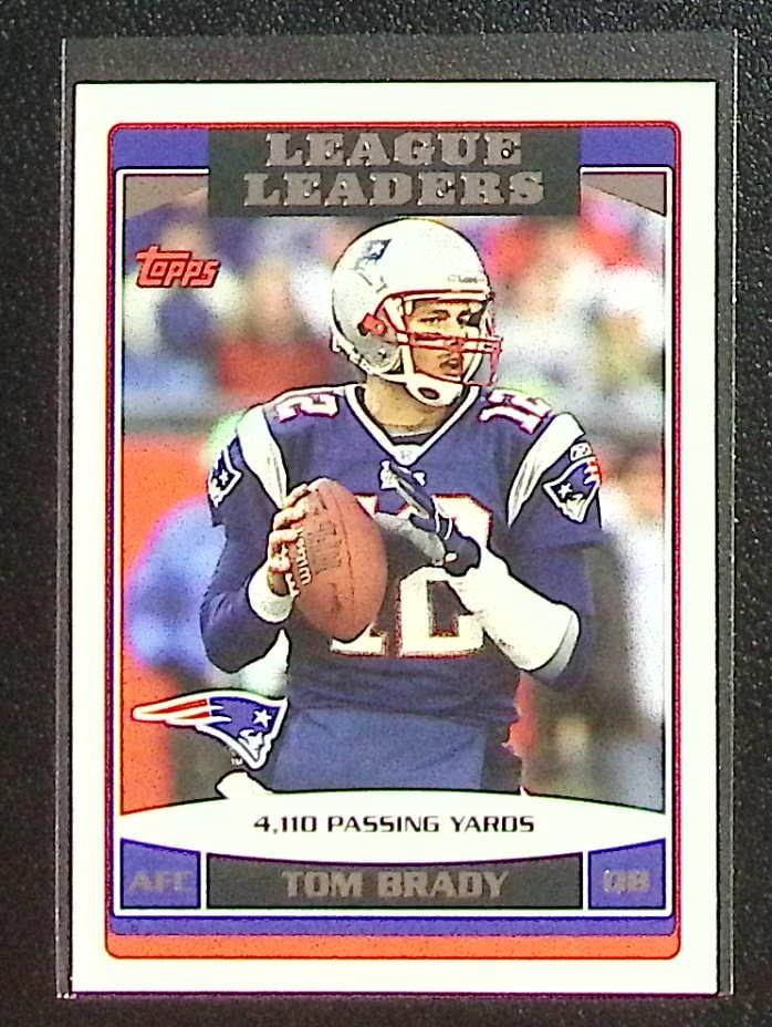 Tom Brady League Leaders 2006 Topps #280 New England Patriots: Topps Football NFL Trading Sports Cards, Sports Cards for Sale Near Me, Super Bowl & Hall of Fame Player Cards, Resurgence, Composite, SP, SSP, Valuable Auction Memorabilia Lots For Sale On Line
