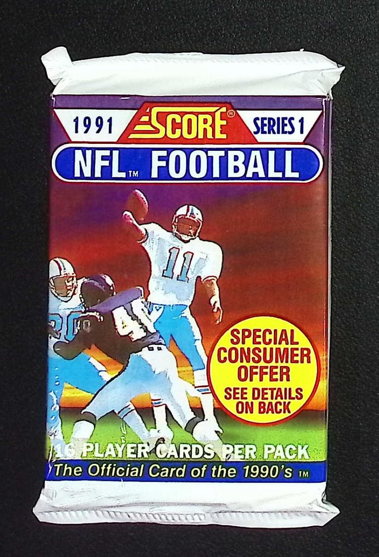 1991 Score Series 1 Vintage Football Card Retail Box Pack Sports Cards Brett Favre Rookie Card (1 of 1)