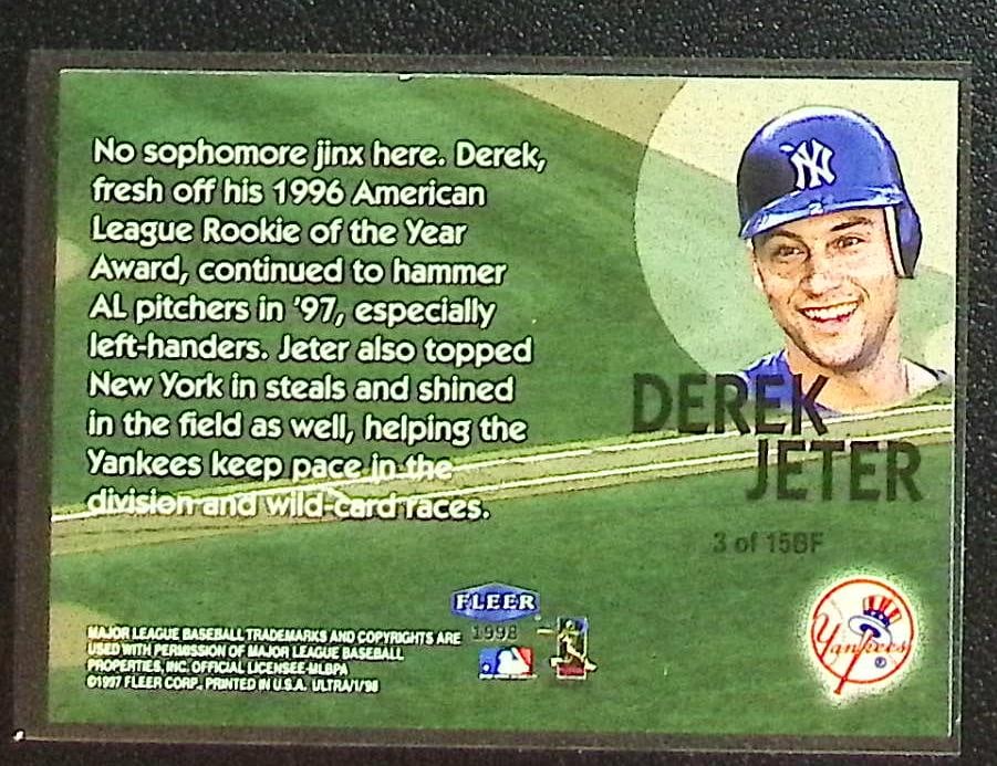 Derek Jeter Back to the Future 1998 Fleer Ultra #3 New York Yankees (1 of 1)