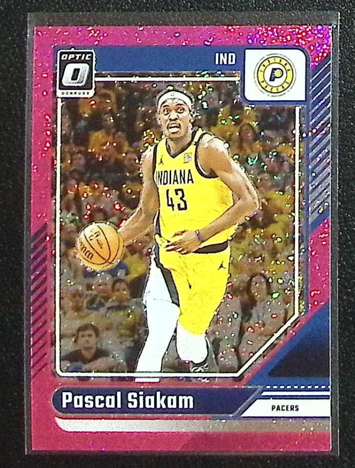 Pascal Siakam Pink Glitter /275 2024-25 Donruss Optic #187 Indiana Pacers: Panini Select, Prizm, Mosaic, Contenders, Revolution, Phoenix, NBA Hoops, Rookie NFL Sports Trading Cards, Silver, SP, SSP, Wave Prizms, Numbered Cards, Basketball sports Cards for Sale Near Me, NBA