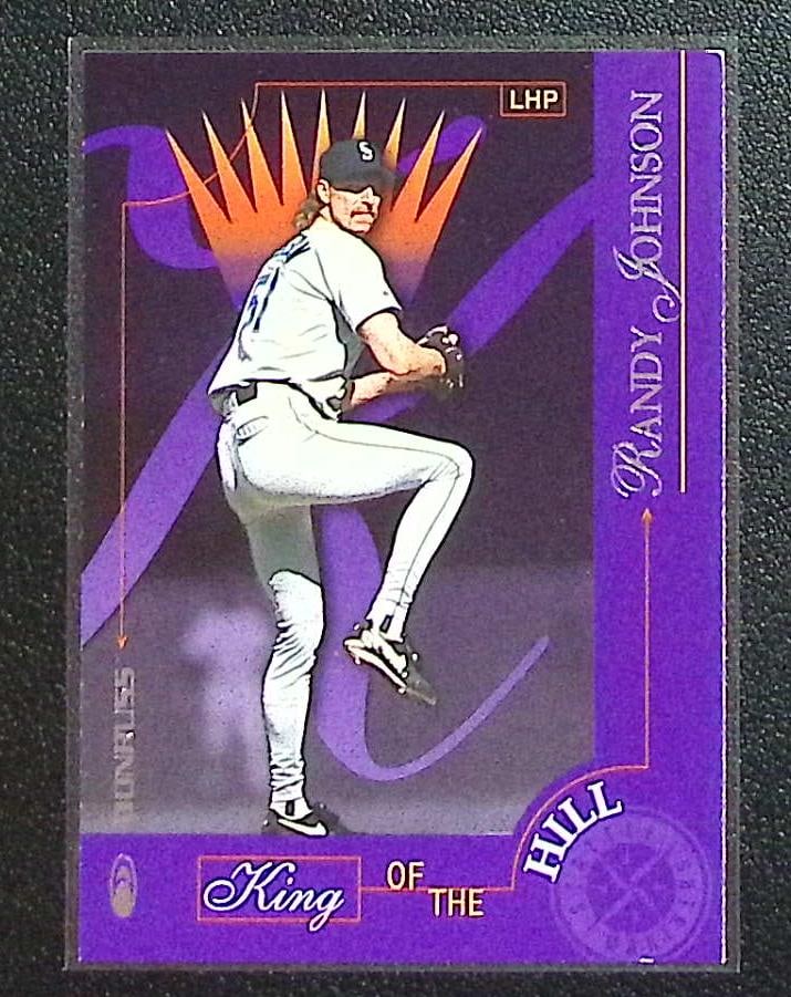 Randy Johnson King of the Hill 1997 Donruss #426 Seattle Mariners: Donruss Baseball MLB Trading & Sports Cards, Sports Cards for Sale Near Me, Prizm, Mosaic, Select, SP, SSP, Auction Memorabilia Lots for Sale On Line, World Series & Hall of Fame Players, Diamond King