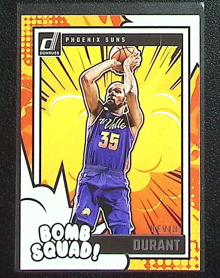 Kevin Durant Bomb Squad 2024-25 Donruss #18 Suns: Panini Select, Prizm, Mosaic, Contenders, Revolution, Phoenix, NBA Hoops, Rookie NFL Sports Trading Cards, Silver, SP, SSP, Wave Prizms, Numbered Cards, Basketball sports Cards for Sale Near Me, NBA C