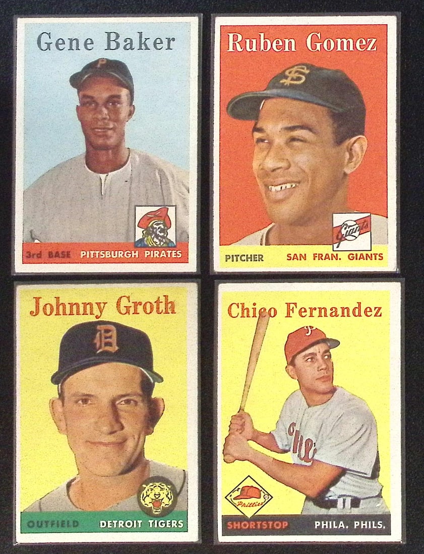 Lot of 4 1958 Topps Vintage Baseball Cards. All Different, See Pictures for Cards/Condition (1 of 2)