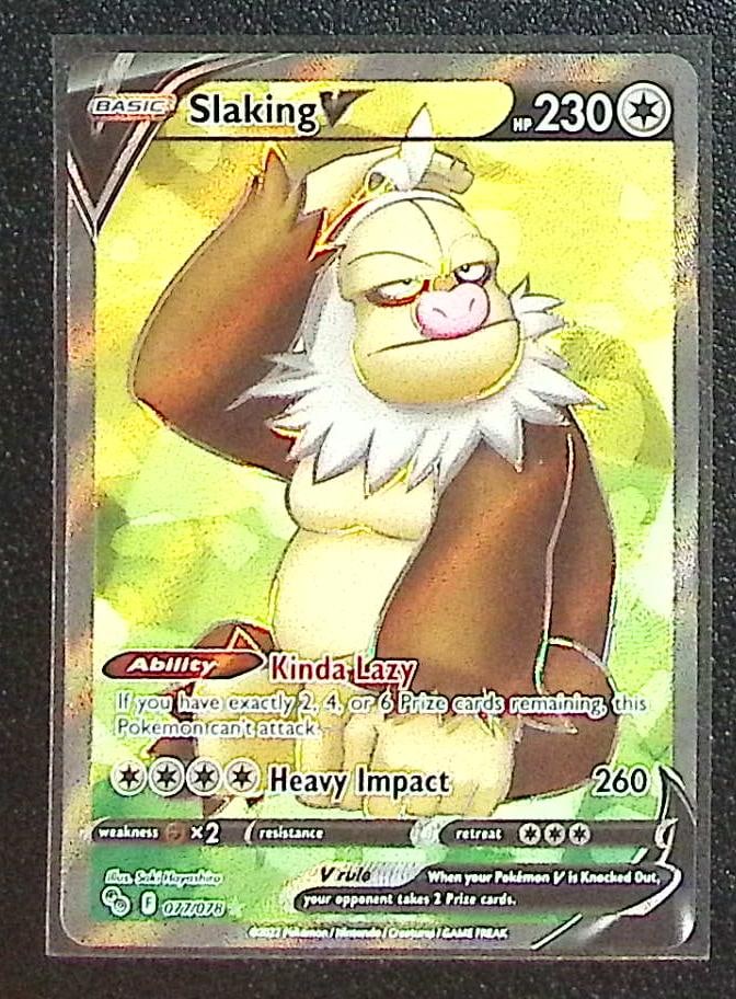 Pokemon Go Slaking V Ultra Rare Full Art #77: Pokemon Trading Card Game Cards, Charizard, Pikachu, Mewtwo, Reverse Holo, Holo Rare, Secret Rare Cards, Full Art Cards, Eevee, Ultra Rare Card, Illustration Rare, Special Illustration Rare SIR