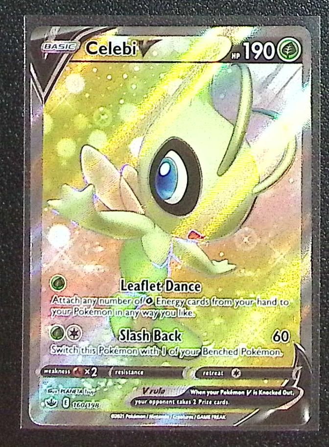 Pokemon Chilling Reign Celebi V Full Art Ultra Rare #160: Pokemon Trading Card Game Cards, Charizard, Pikachu, Mewtwo, Reverse Holo, Holo Rare, Secret Rare Cards, Full Art Cards, Eevee, Ultra Rare Card, Illustration Rare, Special Illustration Rare SIR