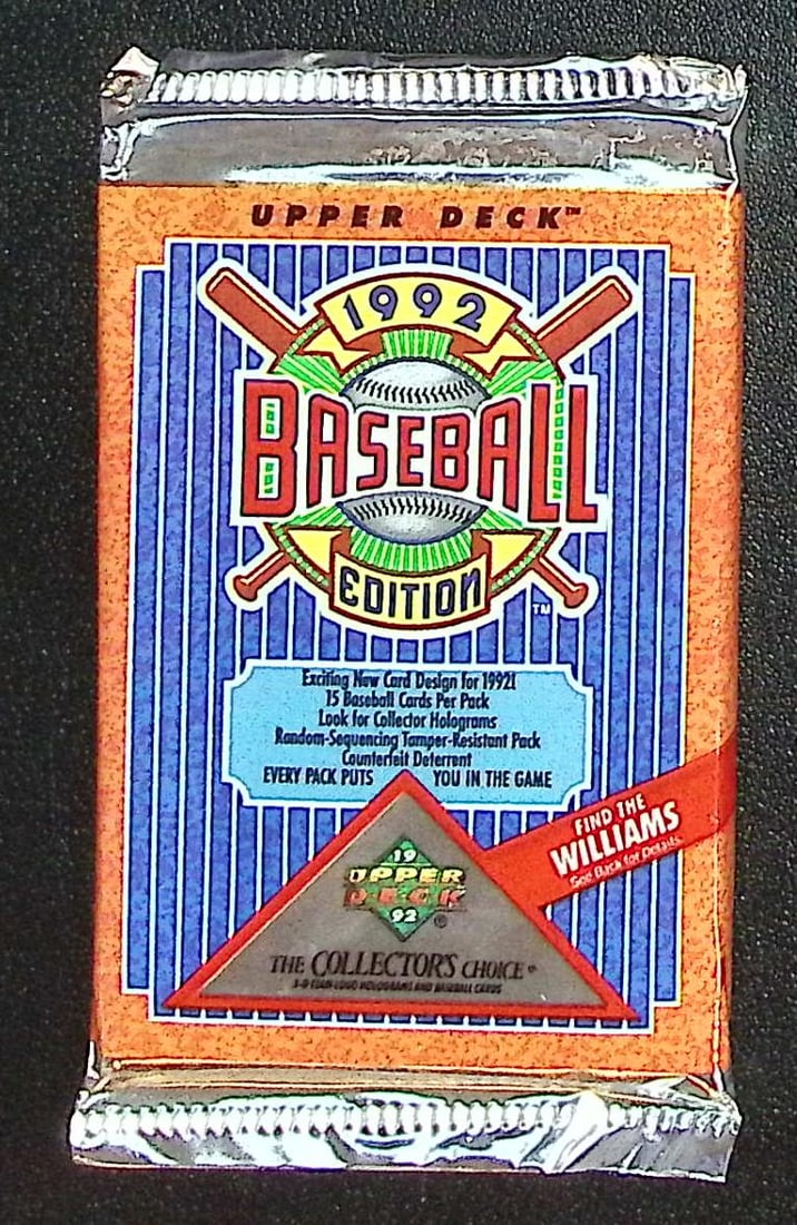 1992 Upper Deck Vintage Series 1 Baseball Card Retail box Wax Pack - MLB Sports Trading Card (1 of 1)