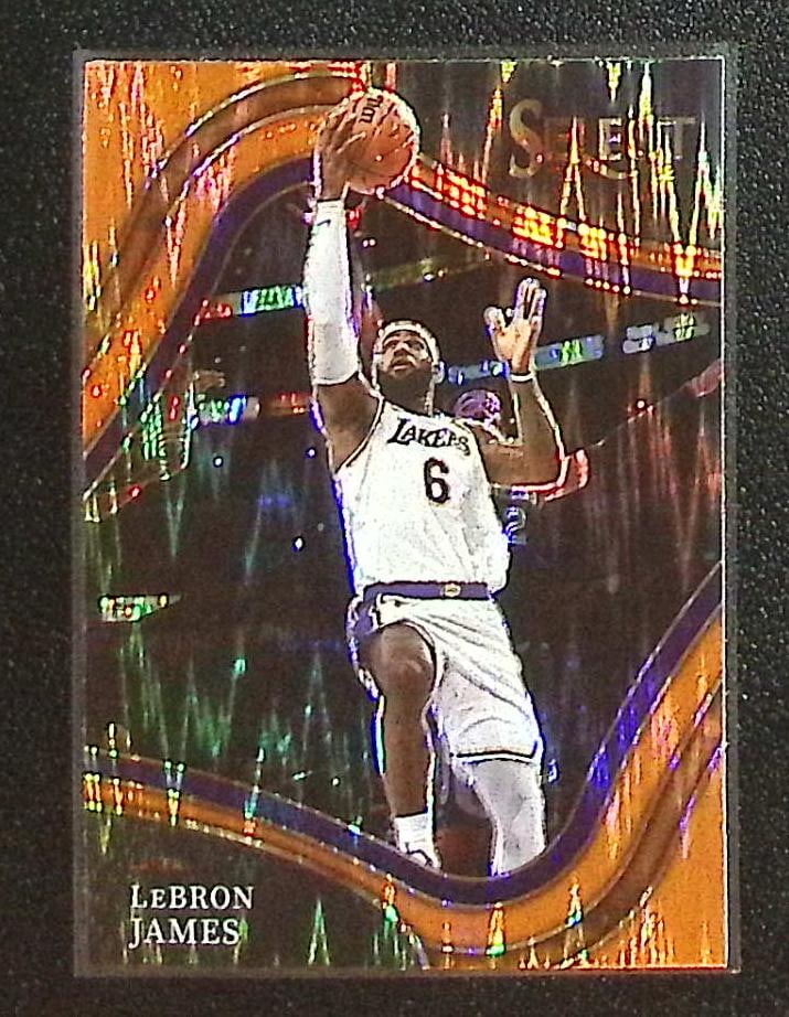LeBron James Orange Flash Prizm Courtside 2021-22 Select #219 Los Angeles Lakers (1 of 2)