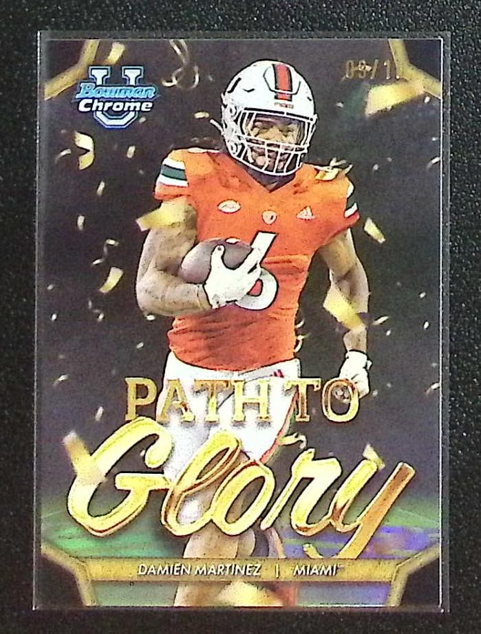 Damien Martinez Black Refractor /10 2024 Bowman U Chrome #PG-19 Miami Hurricanes (1 of 2)