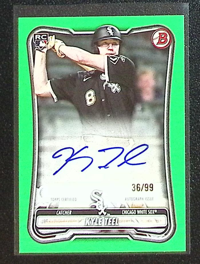 Kyle Teel Rookie Auto Green /99 2026 Bowman #PRV-KT Chicago White Sox (1 of 2)