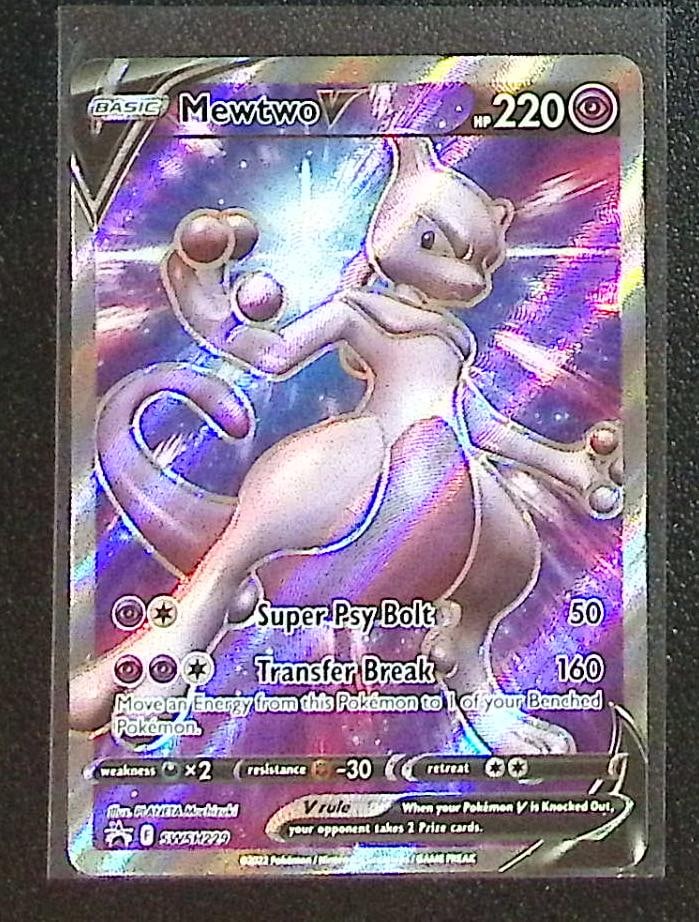 Pokemon Sword & Shield Promo Mewtwo V #SWSH229: Pokemon Trading Card Game Cards, Charizard, Pikachu, Mewtwo, Reverse Holo, Holo Rare, Secret Rare Cards, Full Art Cards, Eevee, Ultra Rare Card, Illustration Rare, Special Illustration Rare SIR