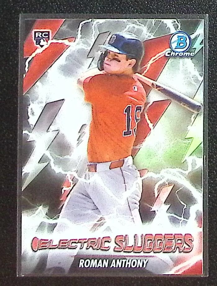 Roman Anthony Rookie Card Electric Sluggers 2026 Bowman Chrome #ES-16 Red Sox: Bowman Baseball MLB Trading & Sports Cards, Sports Cards for Sale Near Me, World Series & Hall of Fame Players, SP, SSP, Chrome, 1st Bowman, Auction Memorabilia Lots Sold On Line