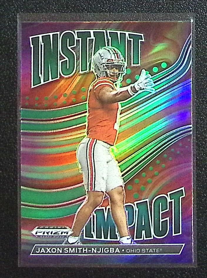 Jaxon Smith-Njigba Rookie Card Instant Impact Green Prizm 2023 Prizm Draft Picks #II-8 (1 of 2)