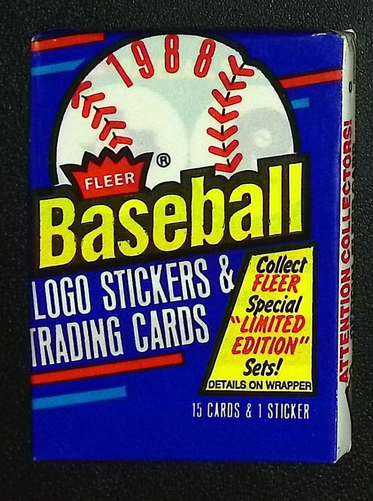 1988 Fleer Baseball Cards Retail Box Pack Sports Cards MLB Trading Cards Rookie Cards (1 of 1)