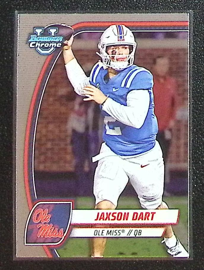 Jaxson Dart 2024 Bowman U Chrome #6 Ole Miss Rebels, New York Giants (1 of 2)