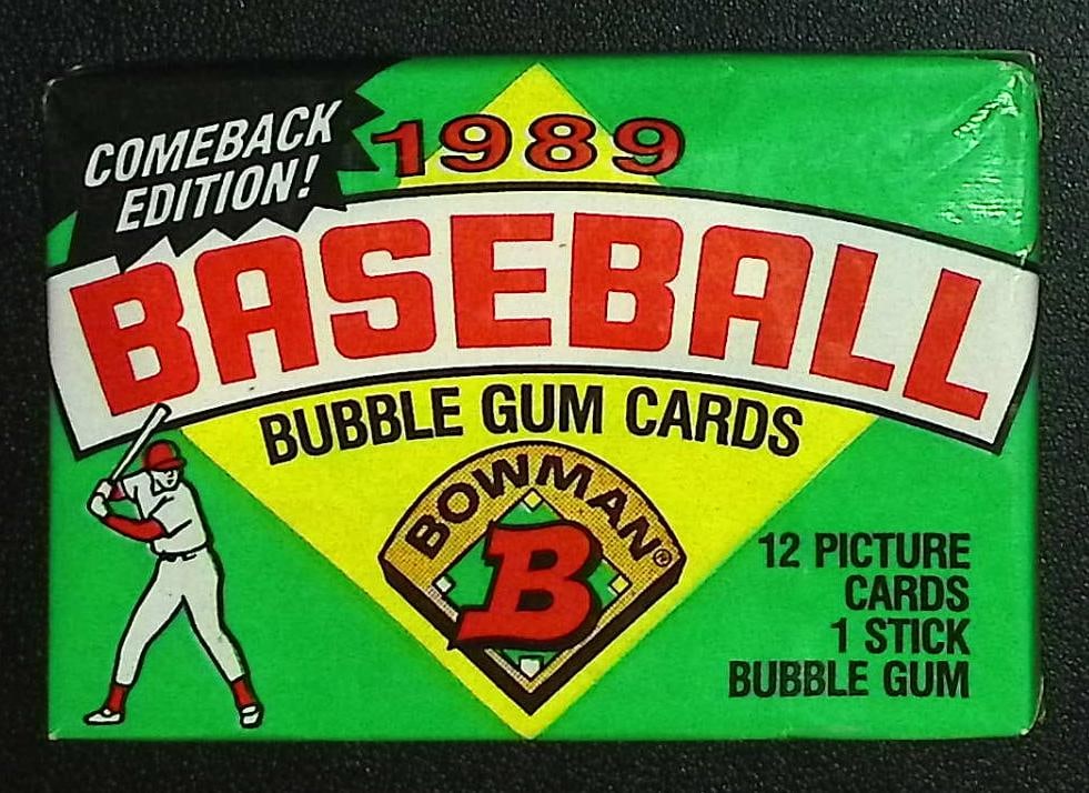 1989 Bowman Vintage Baseball Cards Retail Box Wax Pack Sports Cards MLB Trading Cards (1 of 1)