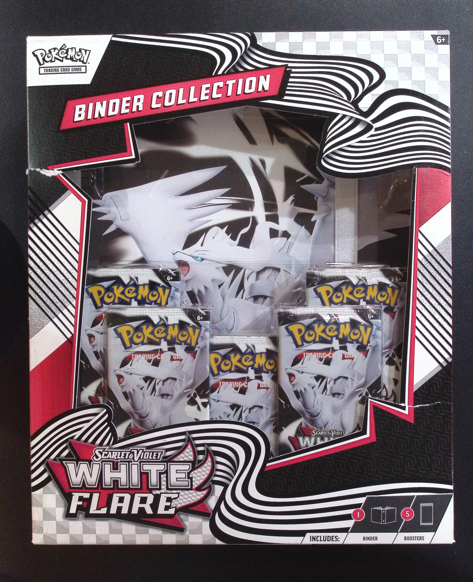 Pokemon Scarlet & Violet White Flare Binder Collection - 5 White Flare Booster Packs, 1 Binder, & 1: Pokemon Trading Card Game Cards, Charizard, Pikachu, Mewto, EX, Referse Holo, Holo Rare Cards, Secret Rare Cards, Full Art Cards, Evee, 3 Stars Ultra Rare Cards, Double Rare, Illustration Rare, Specia