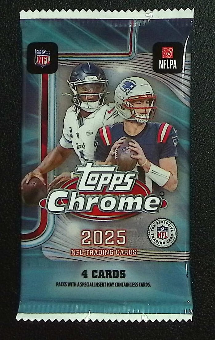 2025 Topps Chrome Football Blaster Box Pack: Topps Football NFL Trading & Sports Cards, Refractors, Prism Refractors, X-Fractors, Sports Cards for Sale Near Me, Super Bowl & Hall of Fame Players, Autographs, SP, SSP, Valuable Auction Memorabilia