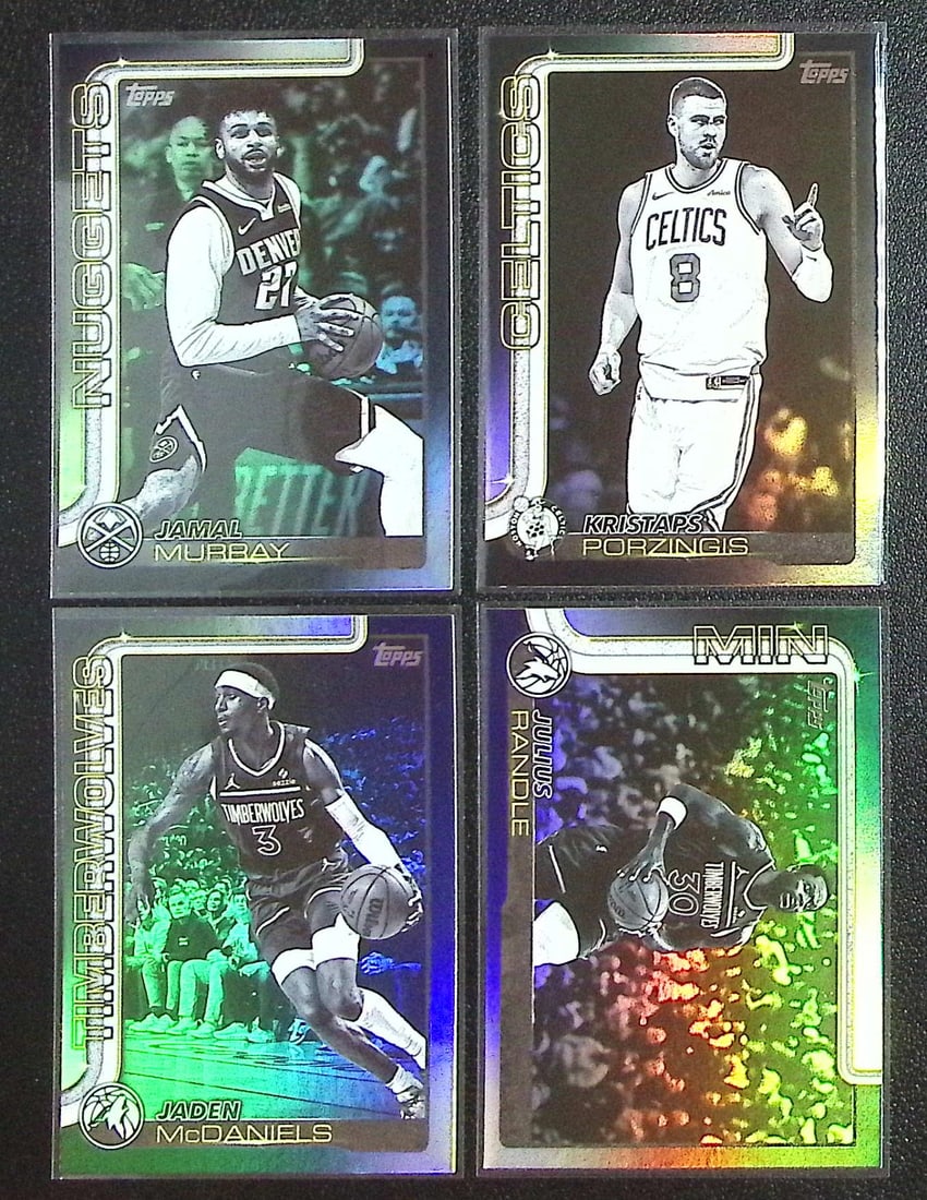 Lot of 4 2025-26 Topps Basketball Blackout Parallels. All Different, See Pictures: Topps Basketball NBA Trading & Sports Cards, Sports Cards for Sale Near Me, Chrome, Refractor, SP, SSP, Valuable Auction Memorabilia Lots Sold On Line, NBA Championship & Hall of Fame Player Cards