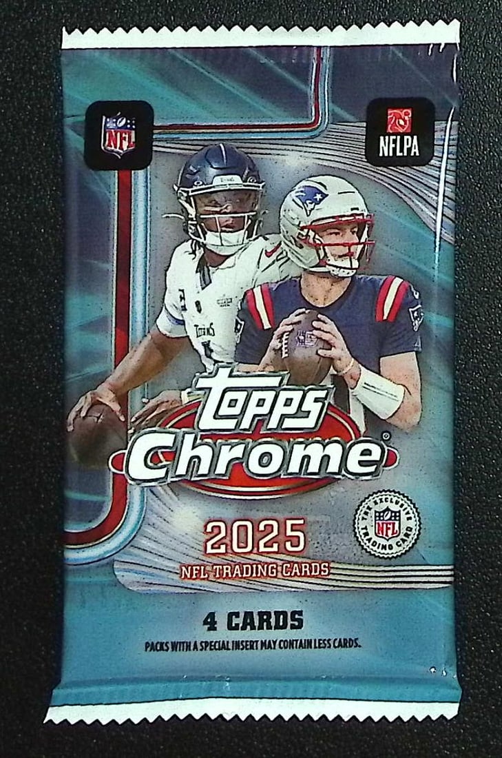 2025 Topps Chrome Football Blaster Box Pack: Topps Football NFL Trading & Sports Cards, Refractors, Prism Refractors, X-Fractors, Sports Cards for Sale Near Me, Super Bowl & Hall of Fame Players, Autographs, SP, SSP, Valuable Auction Memorabilia
