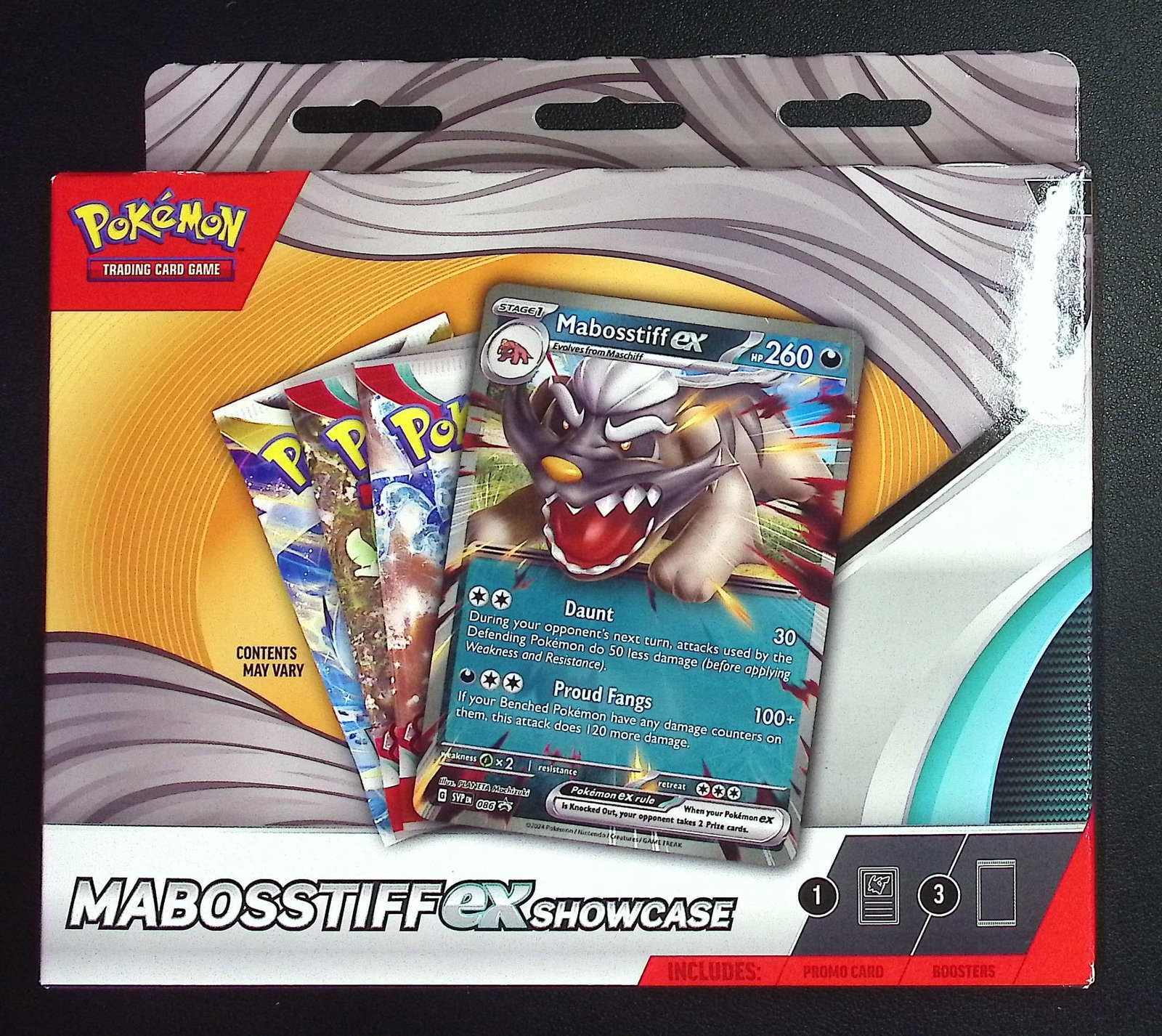 Pokemon Mabostiff ex Showcase Box: 3 Booster Packs & 1 Foil Promo Card of Mabostiff (1 of 1)