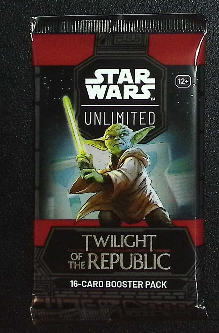 Star Wars Unlimited Twilight of the Republic 16 Card Booster Pack: 1 Rare or Legendary per Pack: Disney TCG, Trading Card Games, 1 Leader, 1 Base/Token, 9 Commons, 3 Uncommon, 1 Rare or Legendary, & 1 Premium Foil Card Per Pack. Darth Vader, Luke Skywalker, Princess Leia, Mandalorian, Yoda, Grogu