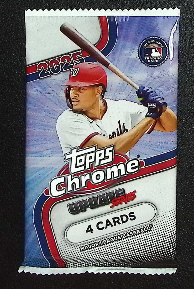 2025 Topps Chrome Update Series Baseball Cards BLASTER BOX PACK Sports Cards James Wood Rookie Card (1 of 1)