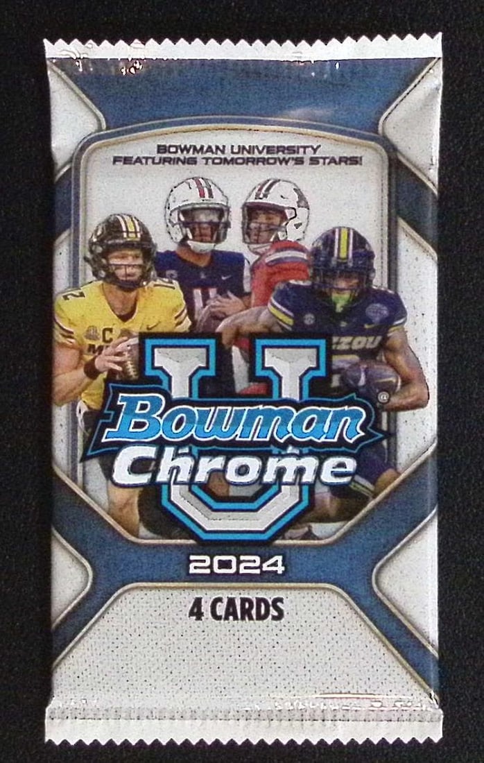 2025 Bowman Chrome U Football Cards BLASTER BOX PACK Sports Cards NFL Trading Cards: Bowman Rookie Football NCAA & NFL Trading Sports Cards, Sports Cards for Sale Near Me, 1st Bowman, Prospect, Autographs, Lava, Refractor