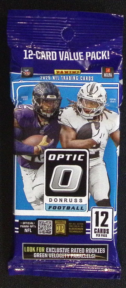 2025 Donruss Optic Football Card HANGER VALUE PACK - Jaxson Dart, Tyler Shough Rookie Cards (1 of 1)
