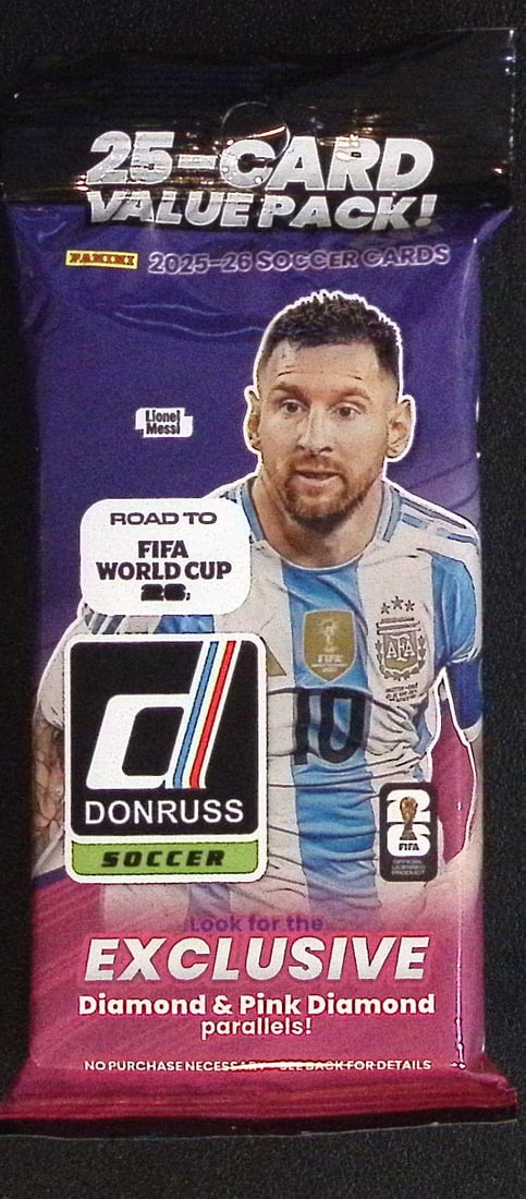2025 Donruss Soccer Hanger Value Fat Pack: Road to FIFA World Cup: Panini Soccer Trading & Sports Cards, World Cup, Zebra, Sports Cards for Sale Near Me, SP, SSP, Numbered Cards, Auction Lots for Sale on Line