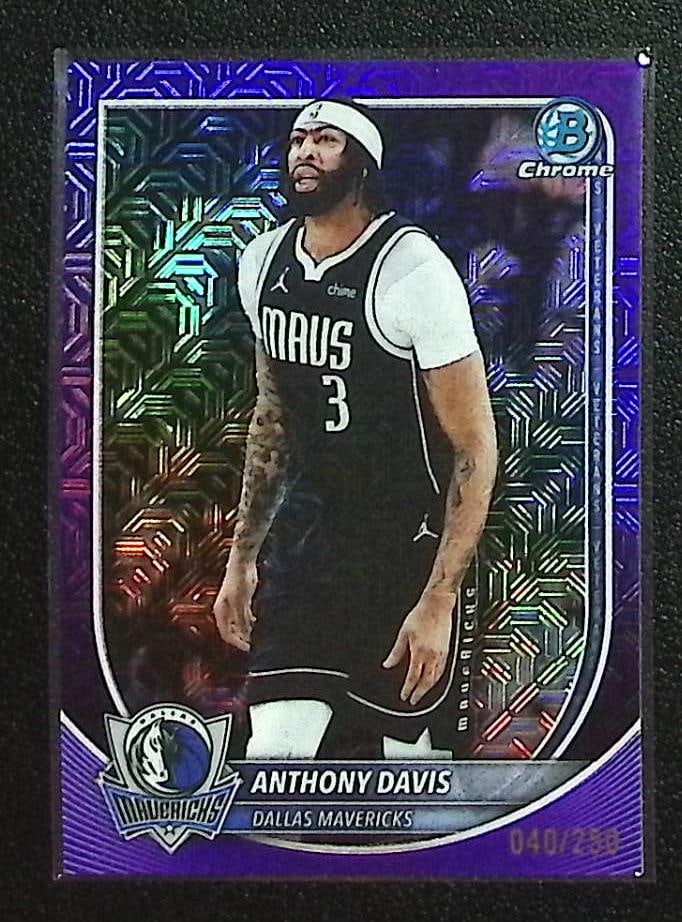 Anthony Davis Purple Mojo Refractor /250 2025-26 Bowman Chrome #BCV-131 Mavericks (1 of 2)