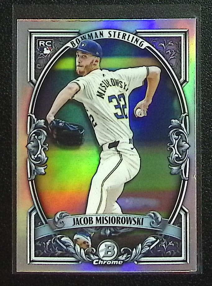 Jacob Misiorowski Rookie Card Bowman Sterling 2026 Bowman Chrome #BST-13 Brewers: Bowman Baseball MLB Trading & Sports Cards, Sports Cards for Sale Near Me, World Series & Hall of Fame Players, SP, SSP, Chrome, 1st Bowman, Auction Memorabilia Lots Sold On Line