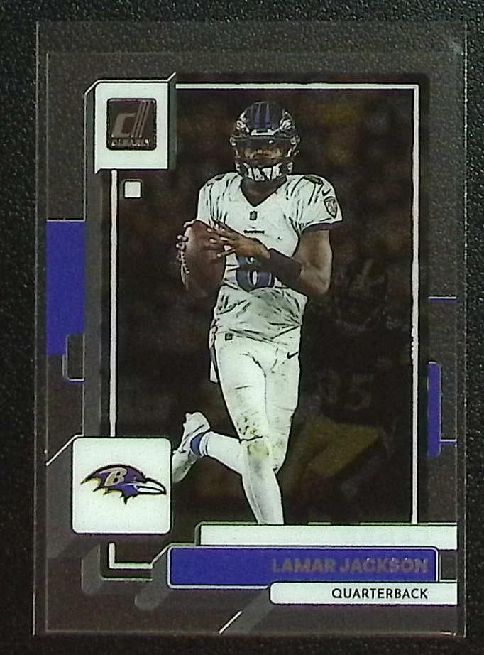 Lamar Jackson 2022 Clearly Donruss #3 Baltimore Ravnes: Donruss Football NFL Trading & Sports Cards, Sports Cards for Sale Near Me, Valuable Memorabilia Auction Lots Sold On Line, SP, SSP