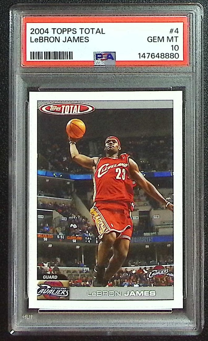LeBron James 2nd Year 2004-05 Topps Total #4 PSA 10 Low Pop, Pop 61: Topps Basketball NBA Trading & Sports Cards, Sports Cards for Sale Near Me, Chrome, Refractor, SP, SSP, Valuable Auction Memorabilia Lots Sold On Line, NBA Championship & Hall of Fame Player Cards