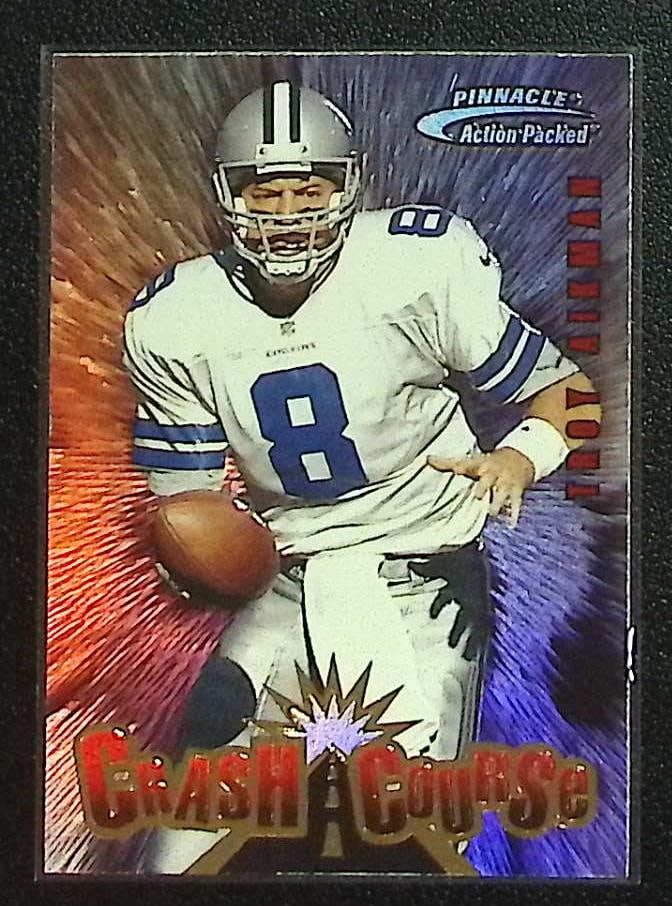 Troy Aikman Crash Course 1997 Pinnacle Action Packer #2 Dallas Cowboys: Pinnacle, Vintage Football NFL Trading Cards, Old Sports Cards for Sale Near Me, Hall of Fame & Super Bowl Player Cards, Auction Memorabilia Lots for Sale on Line