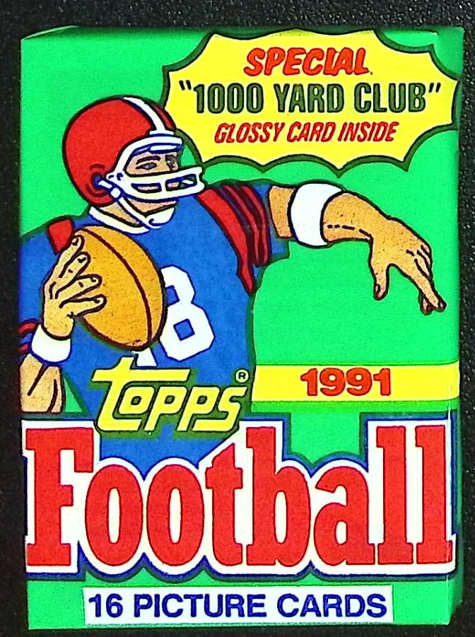 1991 Topps Football Card Retail Box Wax Pack NFL Trading Card, Sports Cards (1 of 1)