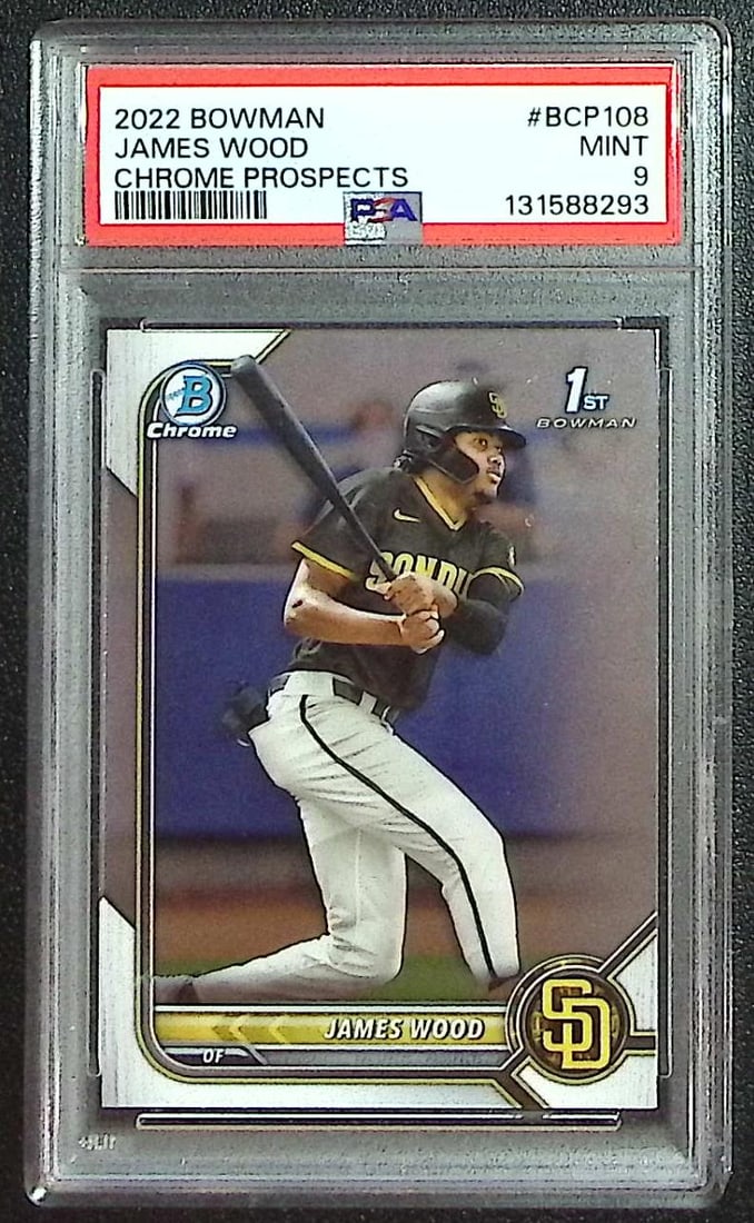 James Wood 1st Bowman 2022 Bowman Chrome #BCP-108 PSA 9 Padres, Nationals (1 of 2)
