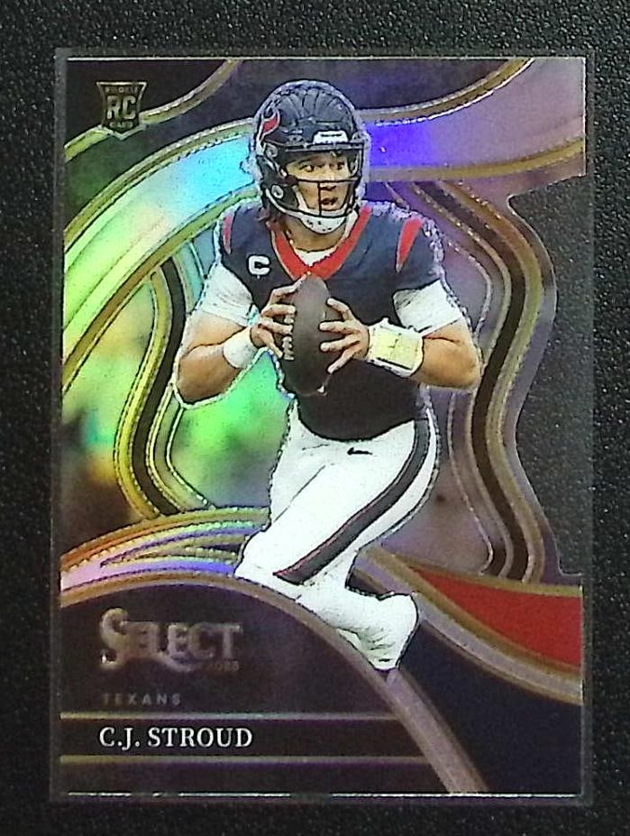 Cj Stroud Rookie Card Black/Red Prizm Die Cut 2023 Select #289 Houston Texans: Panini Select, Prizm, Mosaic, Contenders, Zenith, Phoenix, Illusions, Absolute, Rookie NFL Sports Trading Cards, SP, SSP, Cards, Football Cards for Sale Near Me, Superbowl & Hall of Fame Player Cards,
