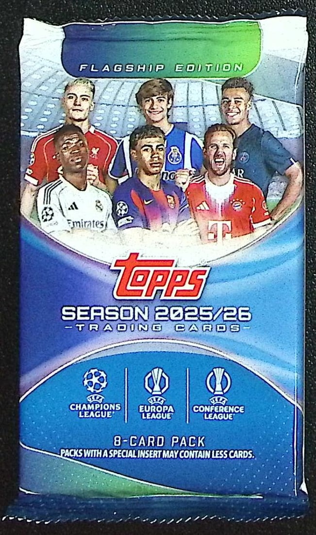 2025-26 Topps UEFA Club Competitions Flagship Soccer Factory Sealed Blaster Box Pack,: Topps Soccer UEFA, Chrome, Refractor, X-Fractor, Soccer Rookie UEFA Sports Trading Cards, Silver, SP, SSP, Wave Prizms, Numbered Cards, Soccer sports Cards for Sale Near Me, UEFA Championship & Hall o