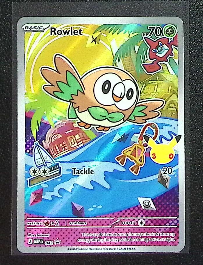 Pokmeon Mega Evolution Promo First Partner Illustration Rowlet #43: Pokemon Trading Card Game Cards, Charizard, Pikachu, Mewtwo, Reverse Holo, Holo Rare, Secret Rare Cards, Full Art Cards, Eevee, Ultra Rare Card, Illustration Rare, Special Illustration Rare SIR