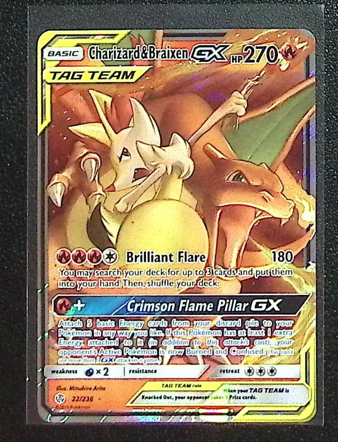 Pokemon Sun & Moon Cosmic Eclipse Tag Team Charizard & Braixen Gx #22 (1 of 2)