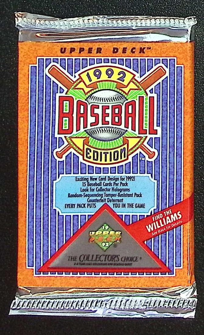 1992 Upper Deck Vintage Series 1 Baseball Card Retail box Wax Pack - MLB Sports Trading Card (1 of 1)