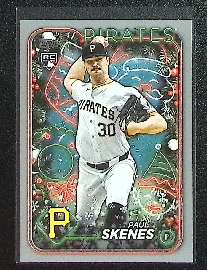 Paul Skenes Rookie Card Silver Glitter 2024 Topps Holiday #H165 Pittsburgh Pirates (1 of 2)