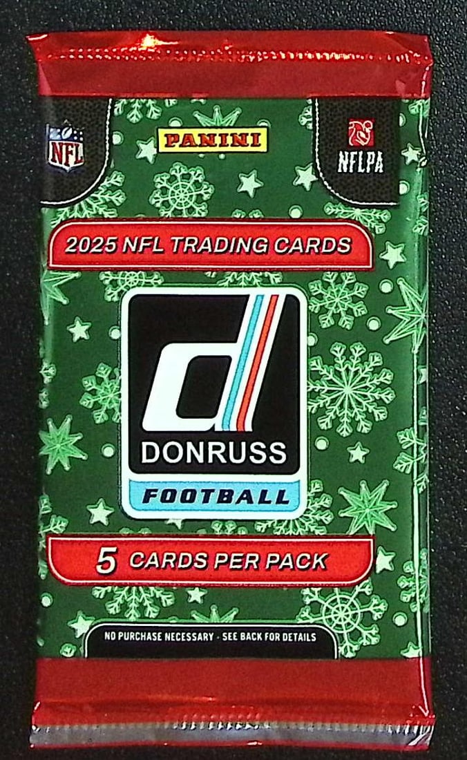 2025 Donruss Football CHRISTMAS TIN PACK- Cam Ward, Emeka Egbuka, Ashton Jeanty, Travis Hunter,: Donruss Football NFL Trading & Sports Cards, Rookie Cards in this set are Cam Ward, Emeka Egbuka, Ashton Jeanty, Travis Hunter, Omarion Hampton, Rated Rookie, Downtown SSP, Sports Cards for Sale Near