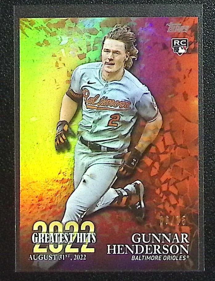 Gunnar Henderson Rookie Card Greatest Hits Gold /75 2023 Topps #22GH-13 Orioles (1 of 2)