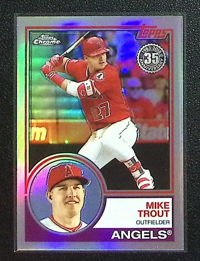 Mike Trout 35th Anniversary Refractor 2018 Topps Chrome #83T-12 Los Angeles Angels (1 of 2)