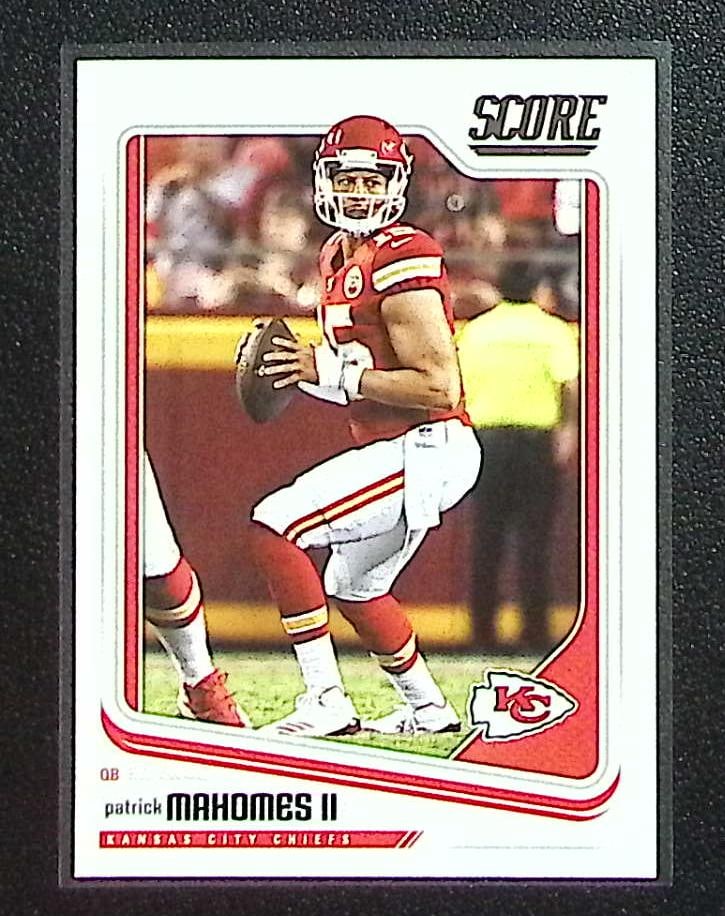 Patrick Mahomes 2nd Year 2018 Panini Score #159 Kansas City Chiefs: Panini Select, Prizm, Mosaic, Contenders, Zenith, Phoenix, Illusions, Absolute, Rookie NFL Sports Trading Cards, SP, SSP, Cards, Football Cards for Sale Near Me, Superbowl & Hall of Fame Player Cards,