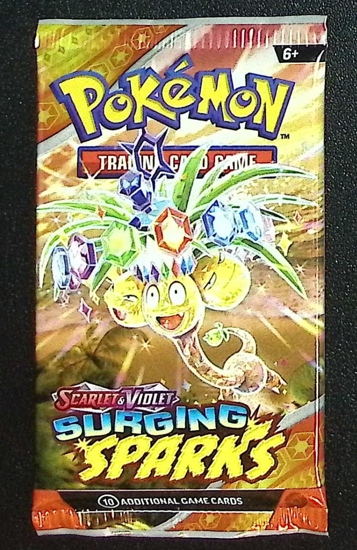 Pokemon Scarlet & Violet Surging Sparks 10 Card TCG Booster Pack, Charizard, Pikachu, Holo (1 of 1)