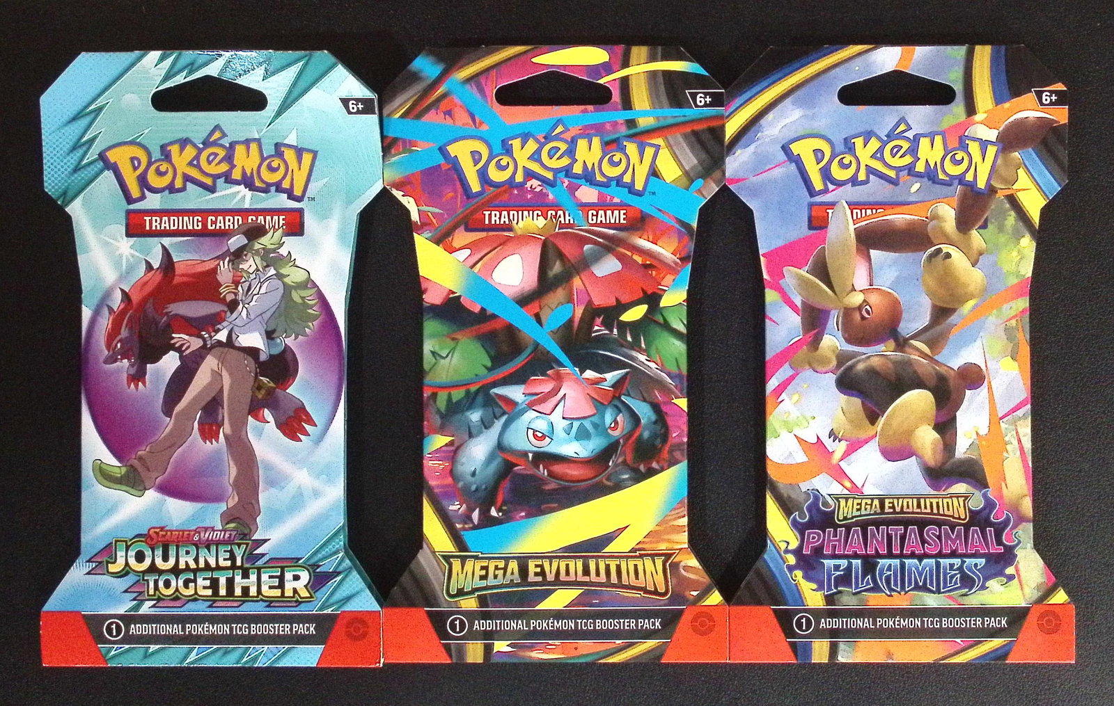 3 COUNT: 1 - Pokemon Journey Together, 1 - 2025 Mega Evolutions & 1 - Phantasmal Flames Booster (1 of 1)